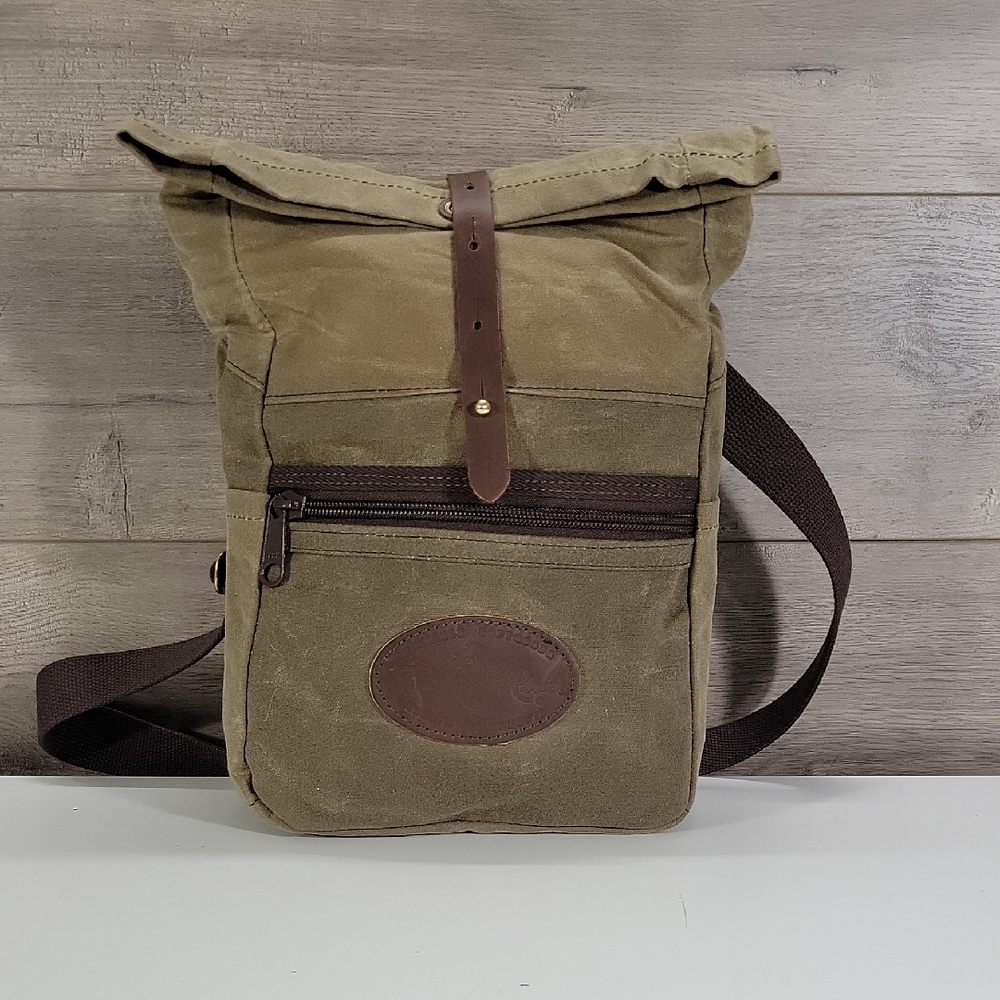 Frost River Duluth Trading Waxed Canvas Roll-Top Crossbody Bag in Olive Green